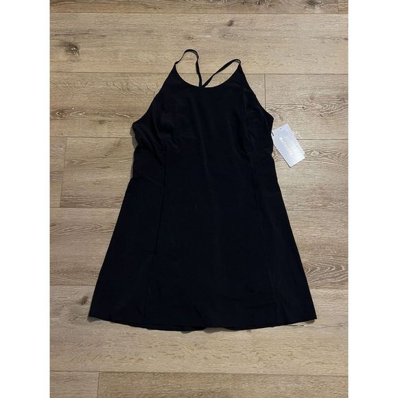 NWT Athleta Womens Black Athletic Infinity Dress Size Large Robe Infinity - Picture 1 of 4